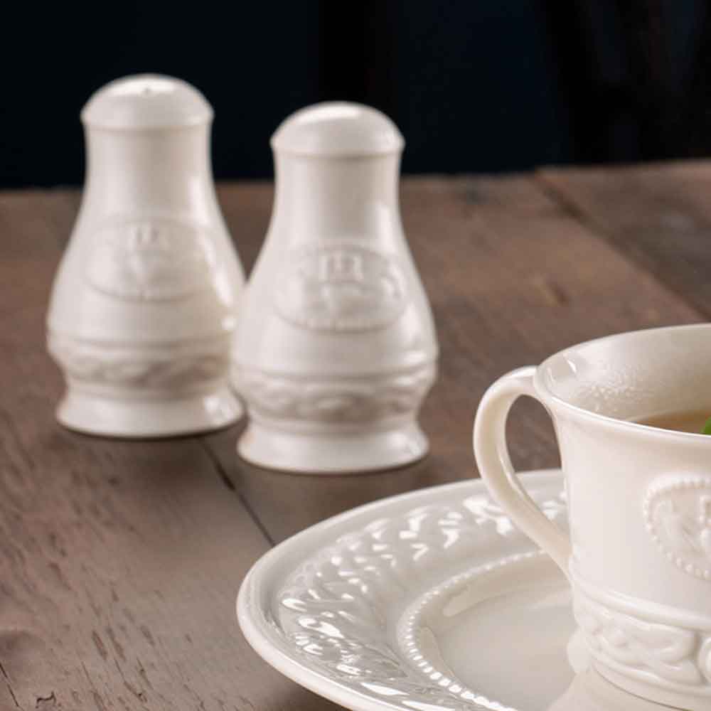 Product image for Belleek Pottery | Irish Claddagh Salt & Pepper Set