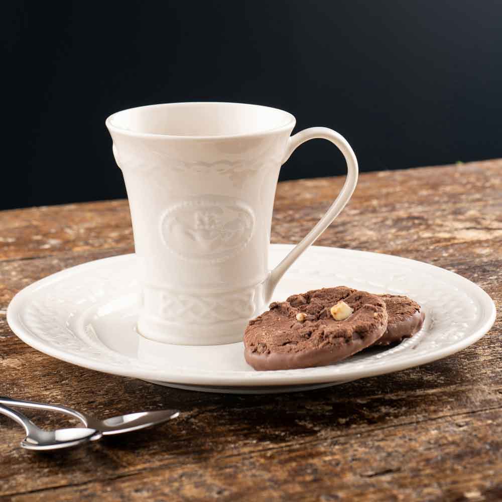 Product image for Belleek Pottery | Irish Claddagh Mug & Tray Set