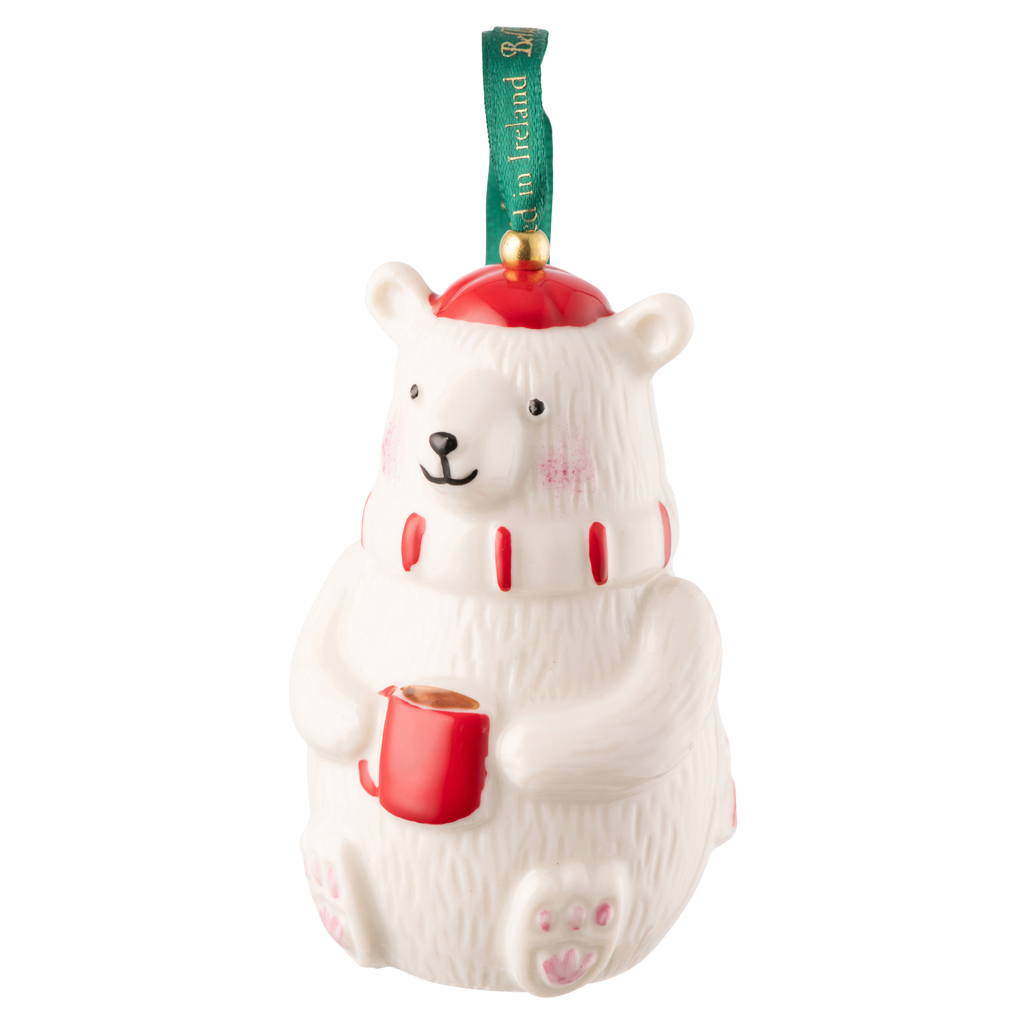 Product image for Irish Christmas | Belleek Pottery Polar Bear Ornament