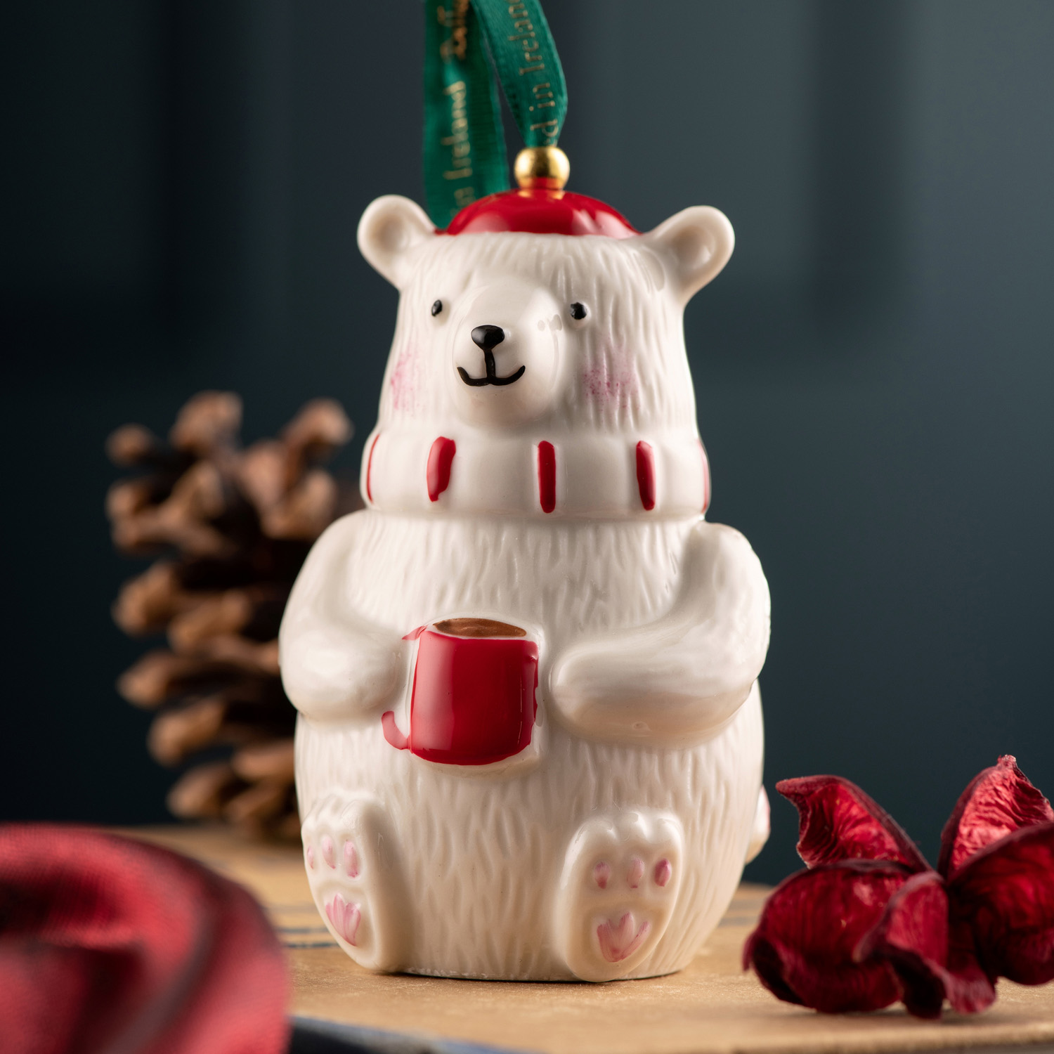 Product image for Irish Christmas | Belleek Pottery Polar Bear Ornament