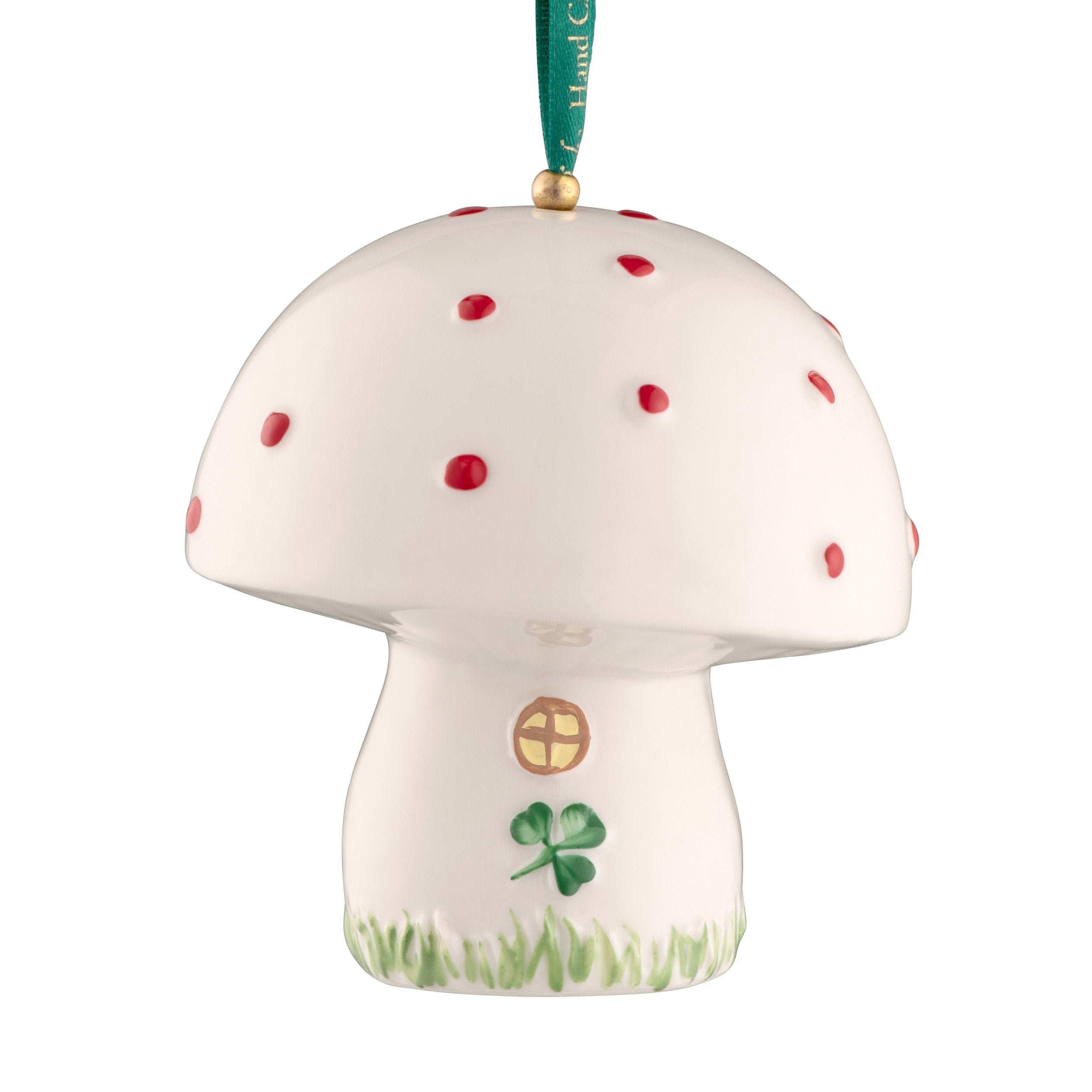 Irish Christmas Belleek Pottery Toadstool Ornament at