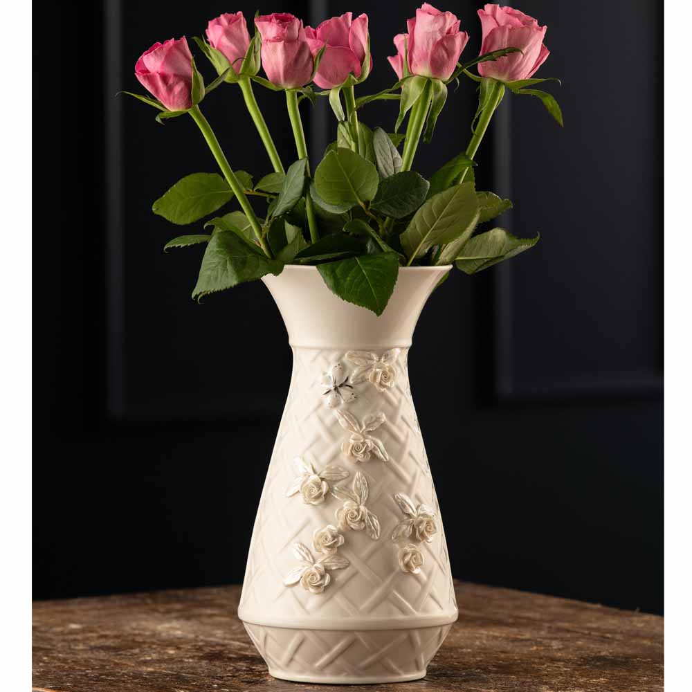Product image for Belleek Pottery | Irish Rose Trellis Vase