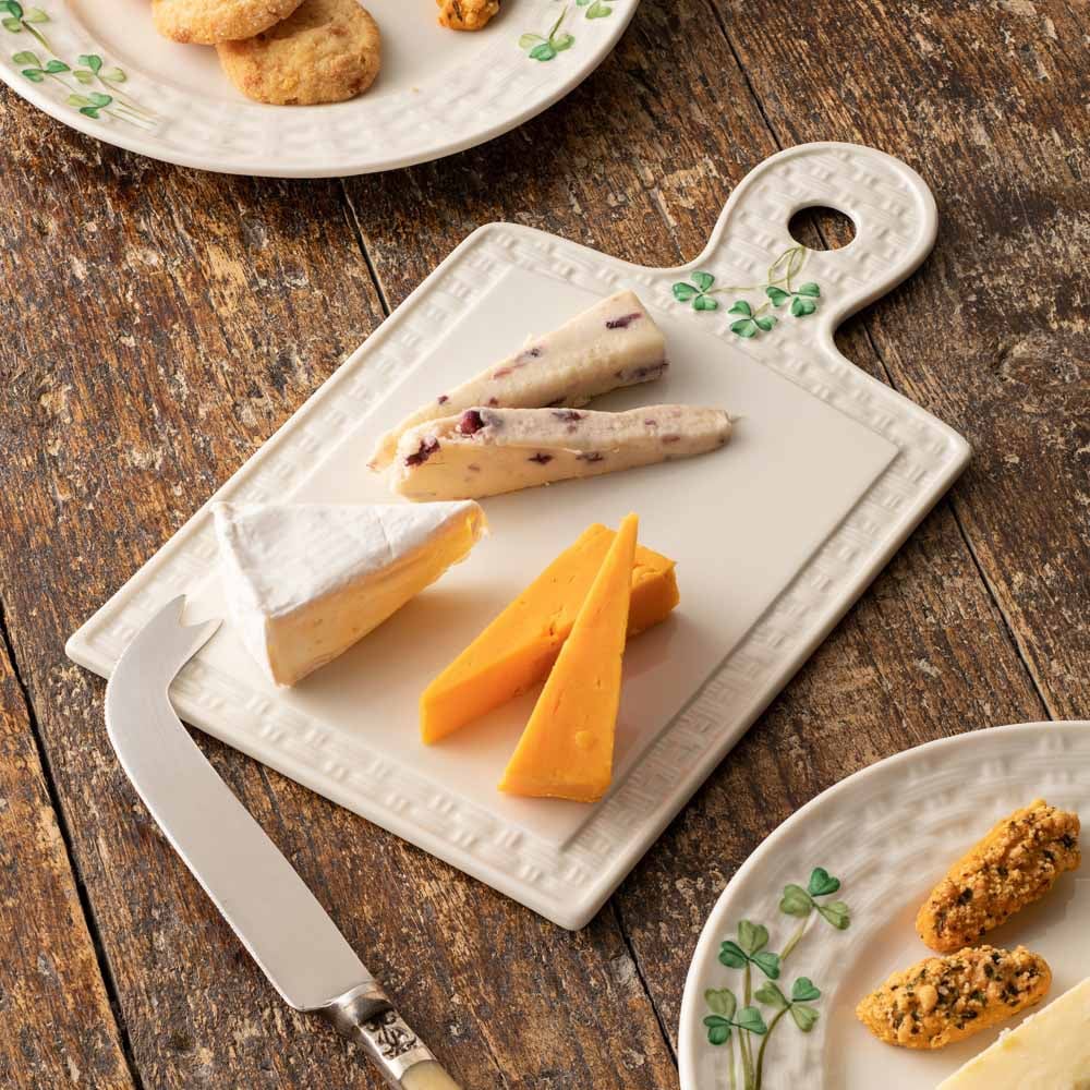 Product image for Belleek Pottery | Irish Shamrock Cheese Board