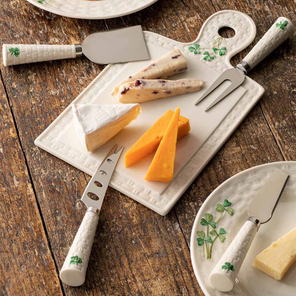 Product image for Belleek Pottery | Irish Shamrock Cheese Board