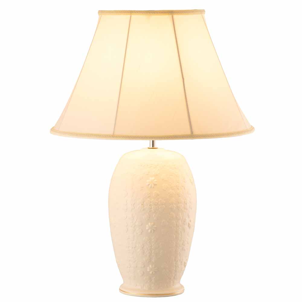 Product image for Belleek Pottery | Irish Field of Shamrocks Lamp - US Fitting