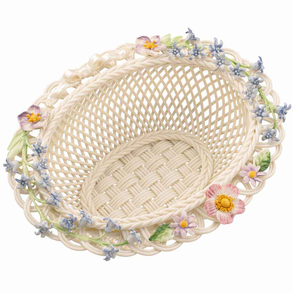 Product image for Belleek Pottery | Irish Woodland Ribbon Basket