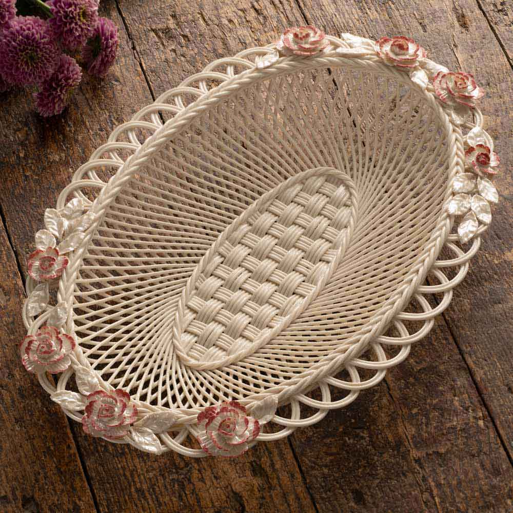 Product image for Belleek Pottery | Irish Peony Basket