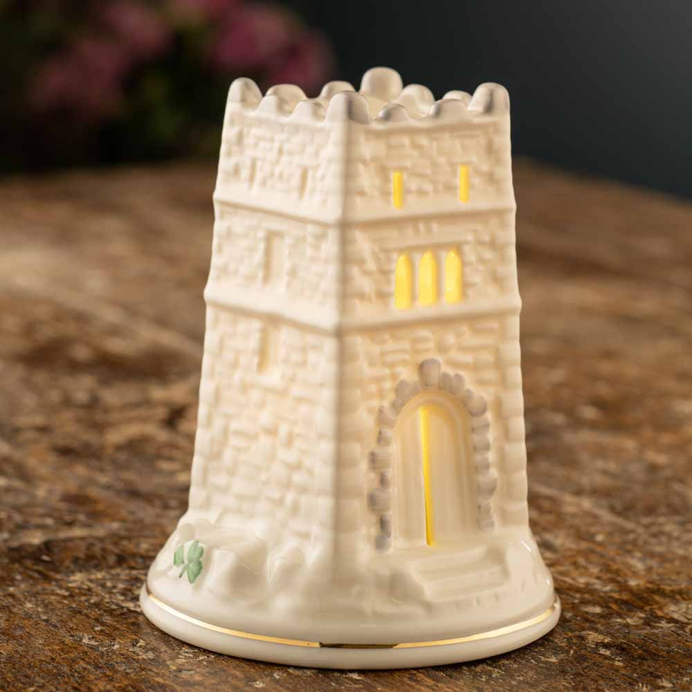 Product image for Belleek Pottery | Monea Castle Irish Shamrock LED  Light