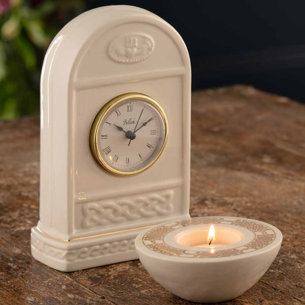 Product image for Belleek Pottery | Irish Claddagh Clock