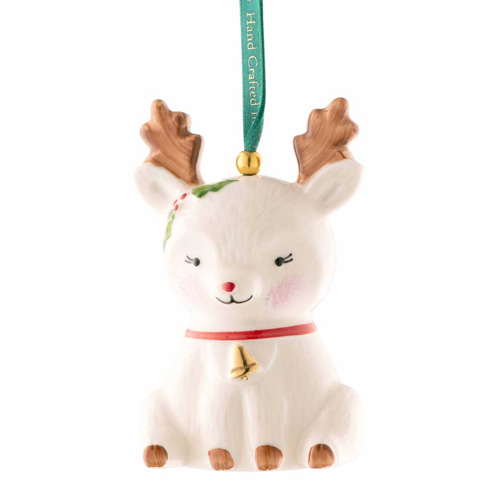 Product image for Irish Christmas | Belleek Reindeer Hanging Ornament