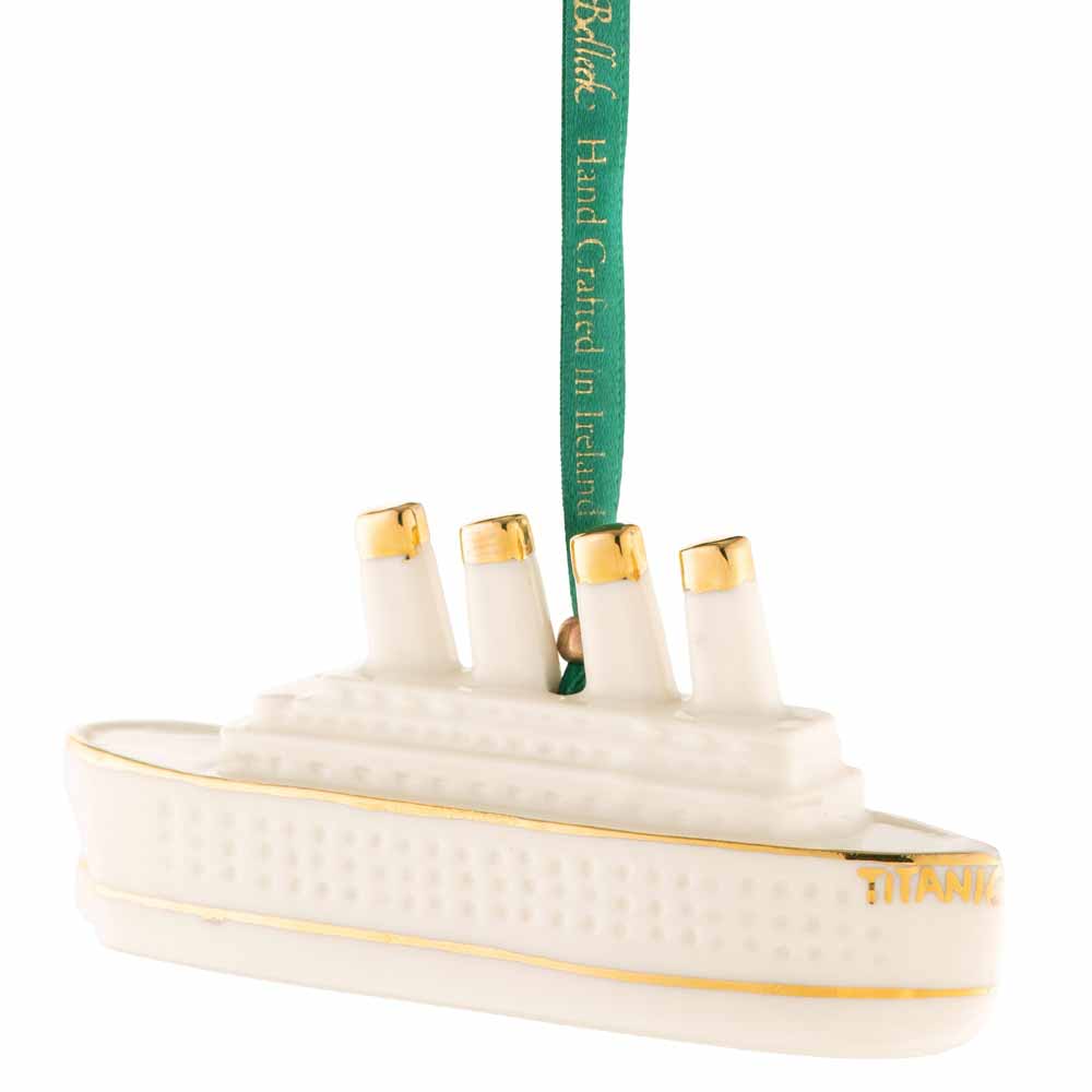 Product image for Irish Christmas | Belleek Titanic Hanging Ornament