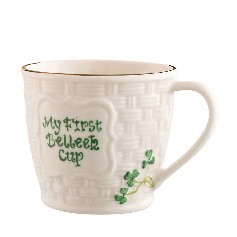 Product image for Belleek Pottery | My First Belleek Cup Shamrock Keepsake