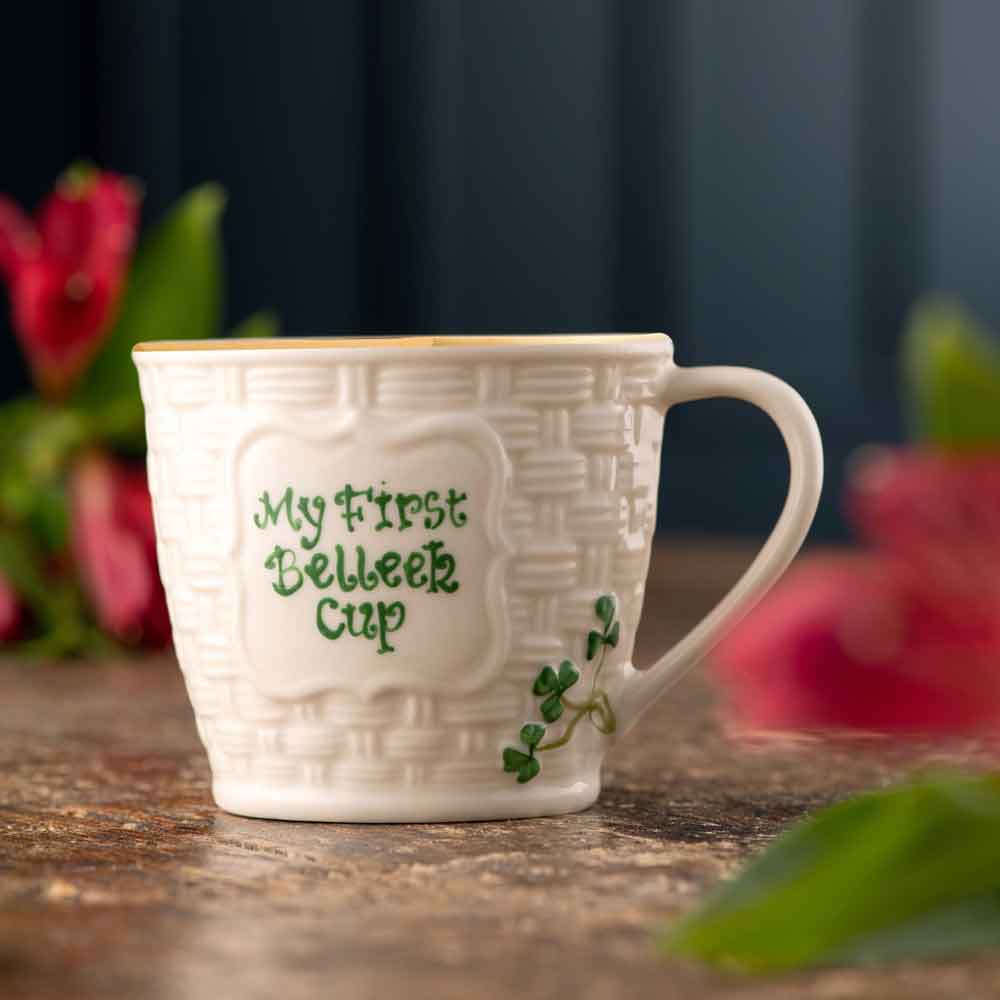 Product image for Belleek Pottery | My First Belleek Cup Shamrock Keepsake