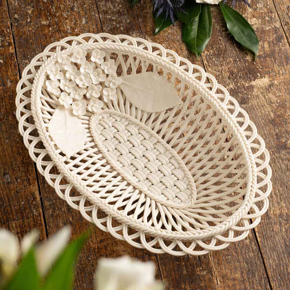 Product image for Belleek Pottery | Hydrangea Irish Basket