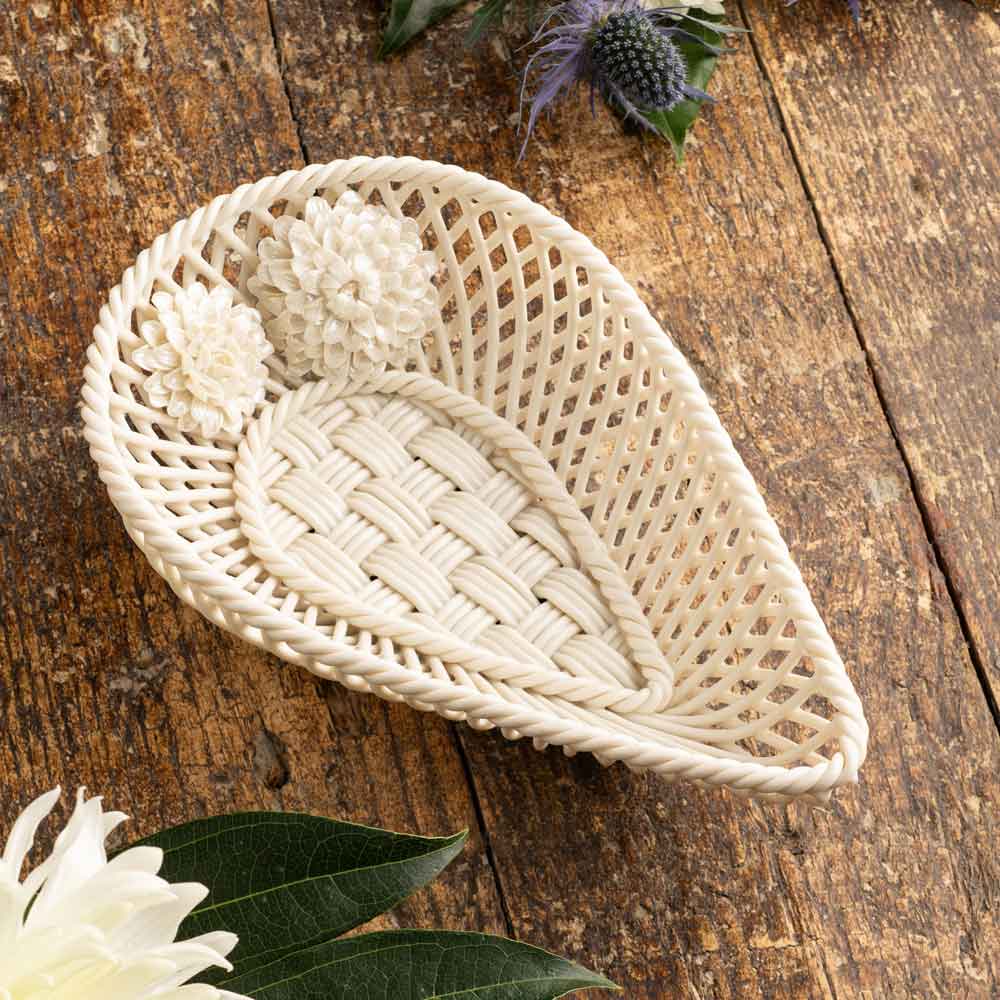 Product image for Belleek Pottery | Chrysanthemum Teardrop Irish Basket