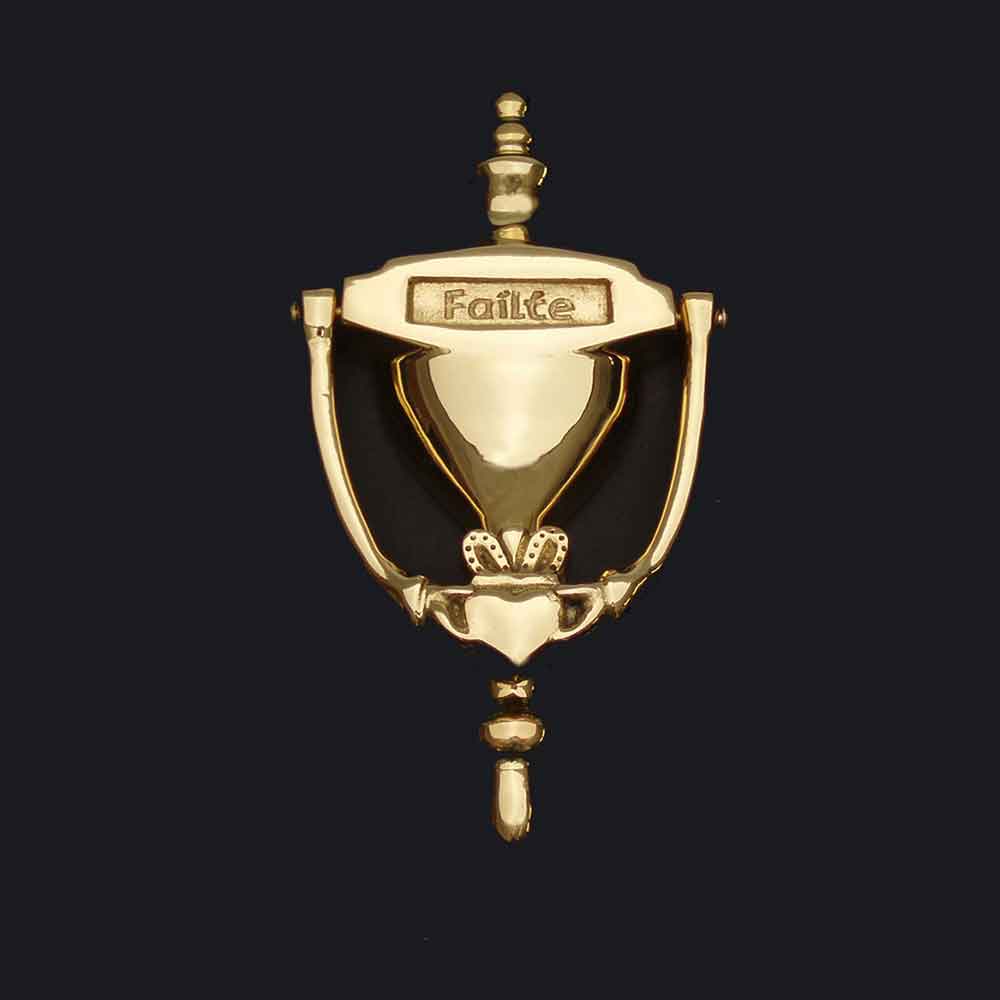 Product image for Irish Doorknocker | Brass Failte Welcome Claddagh Door Knocker