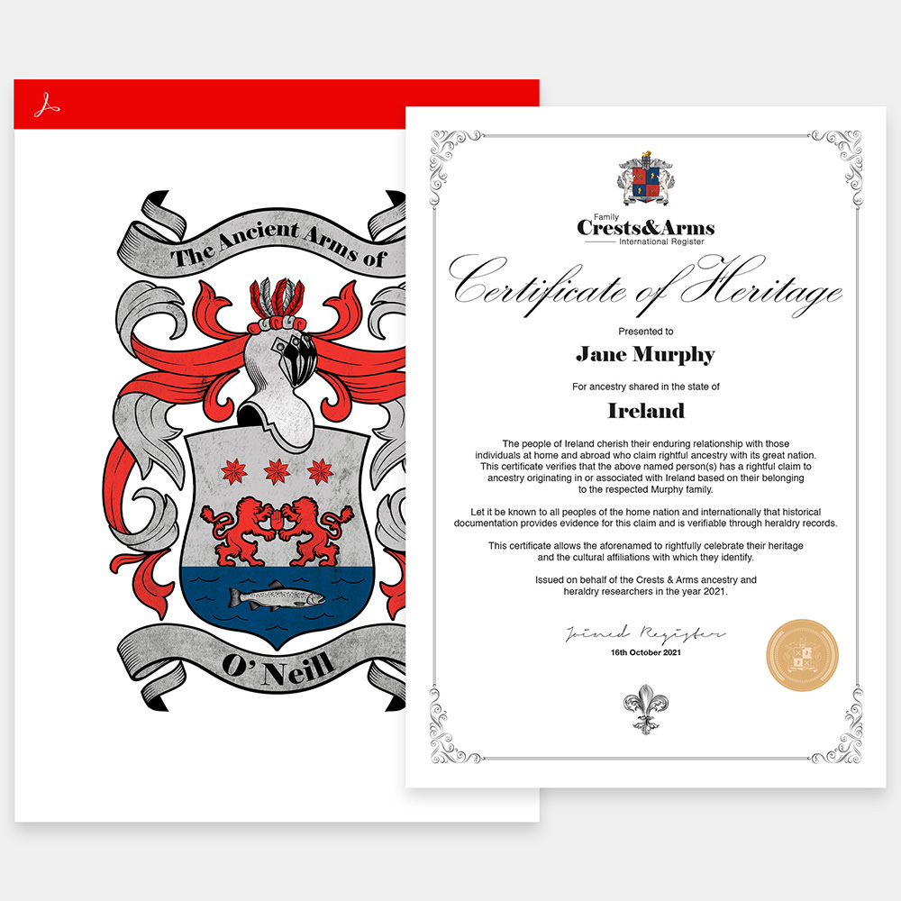 Product image for Irish Coat of Arms | Family Crest & Certificate of Heritage Digital Bundle