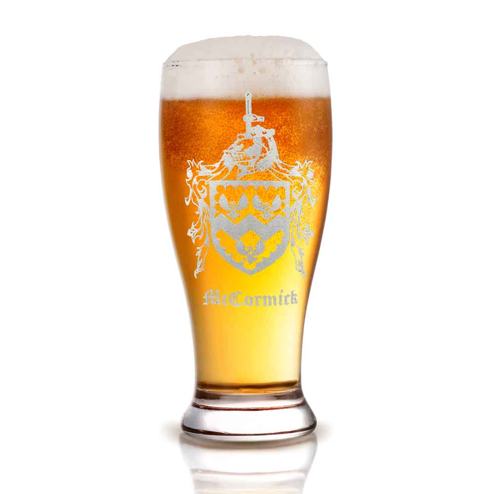 Product image for Irish Coat of Arms | Personalized Family Crest Pint Glass