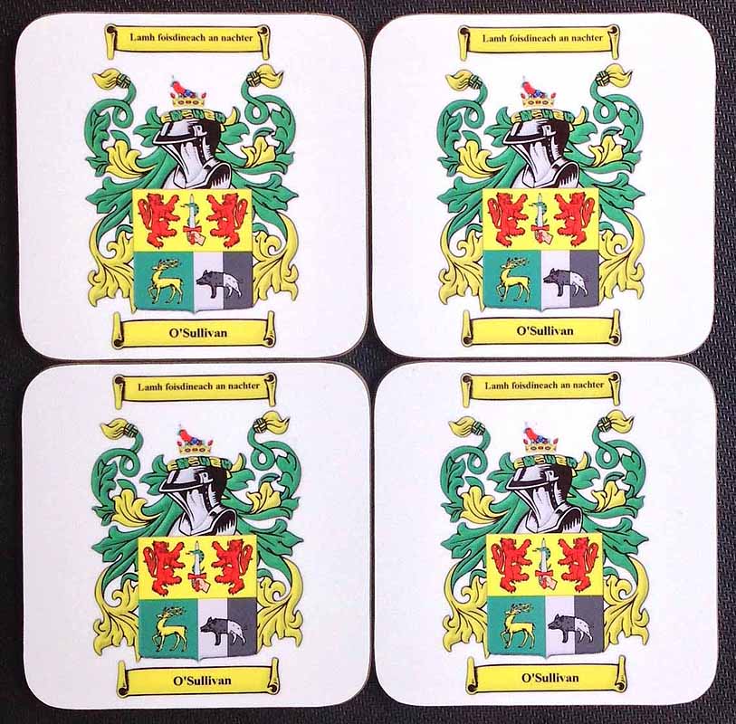 Product image for Irish Coat of Arms Family Crest Coasters | Set of 4