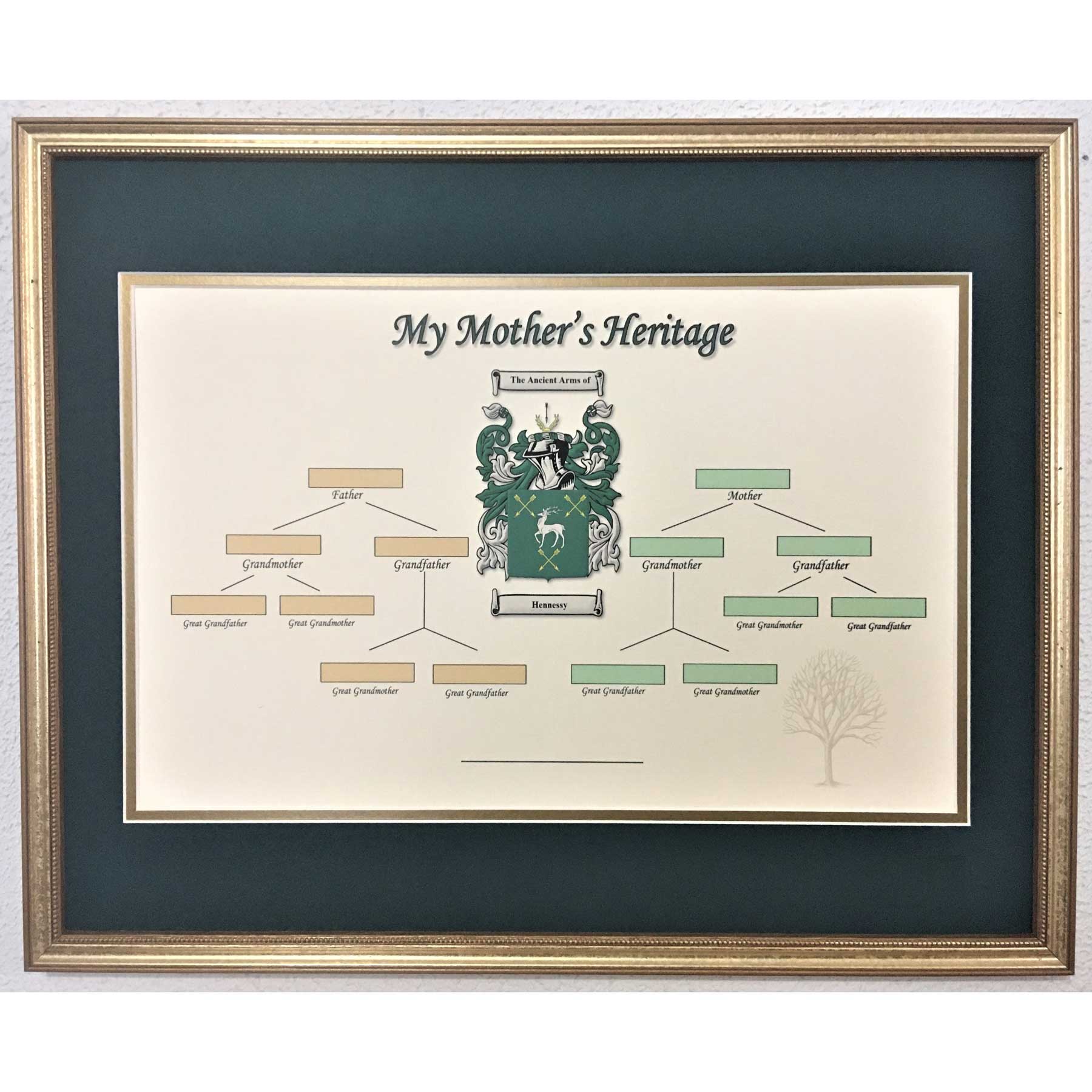 Product image for Irish Coat of Arms | Mother's Family Tree Framed Print