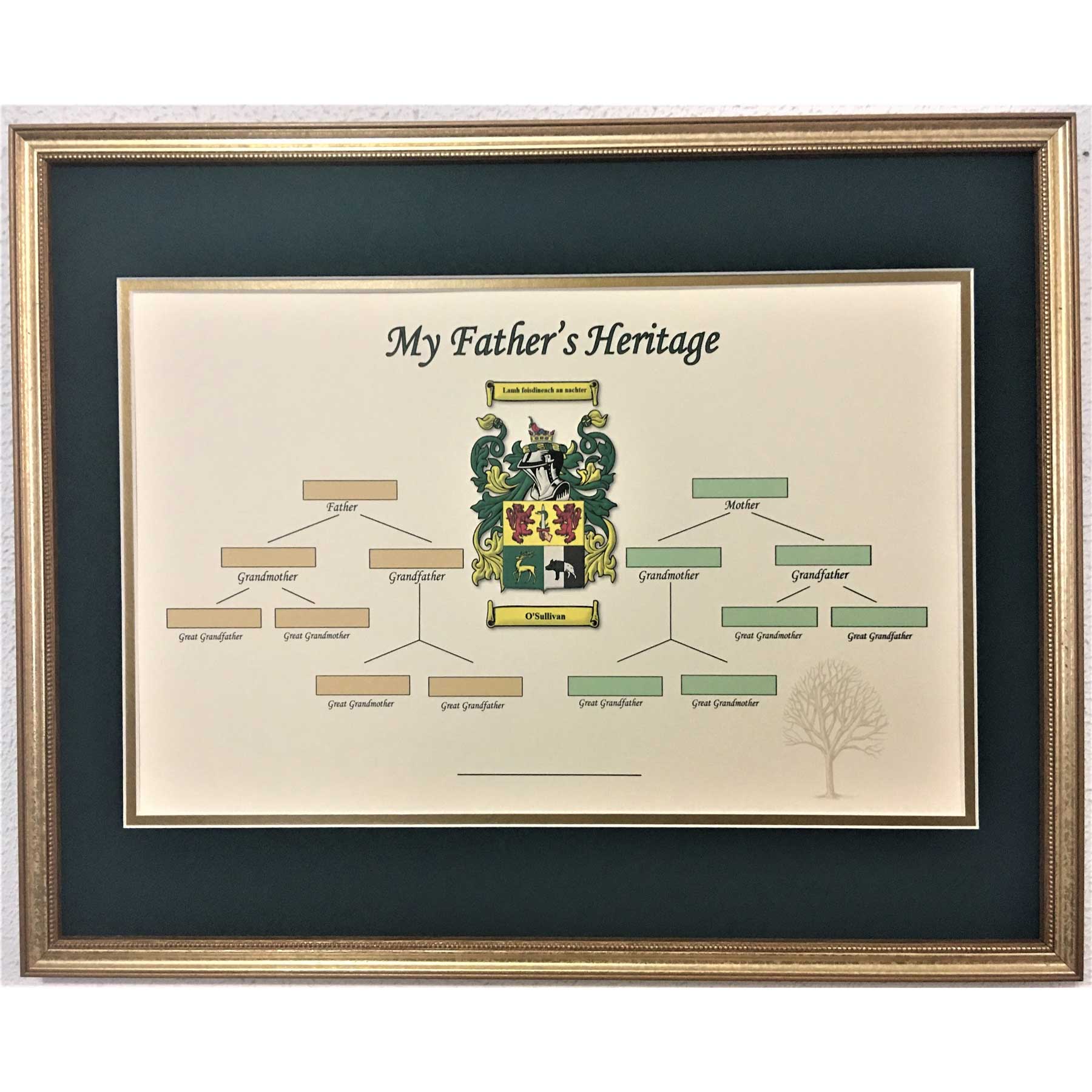 Product image for Irish Coat of Arms | Father's Family Tree Framed Print