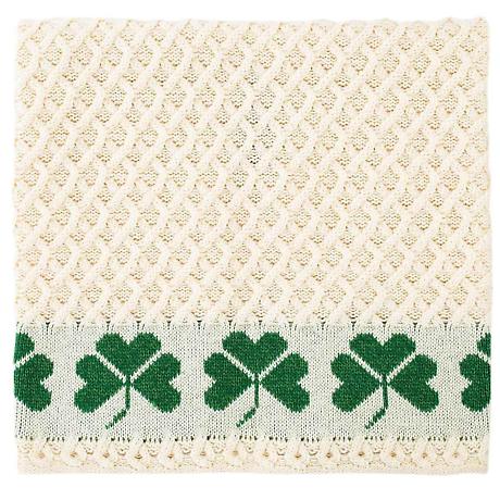 Product image for Irish Throw | Merino Wool Aran Knit Shamrock Throw