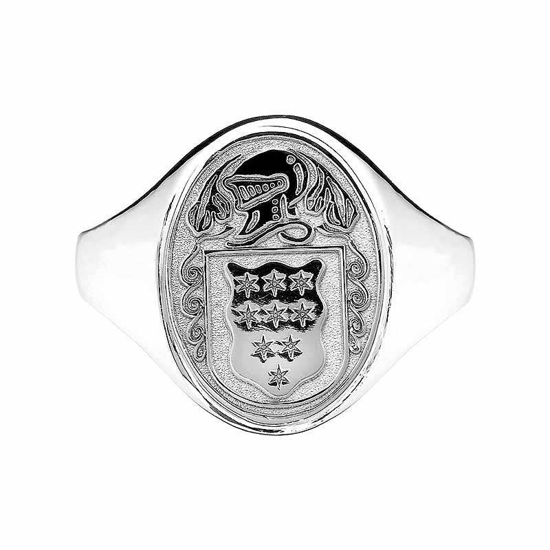 Irish Coat of Arms Jewelry Ladies Oval Solid Heavy Ring at