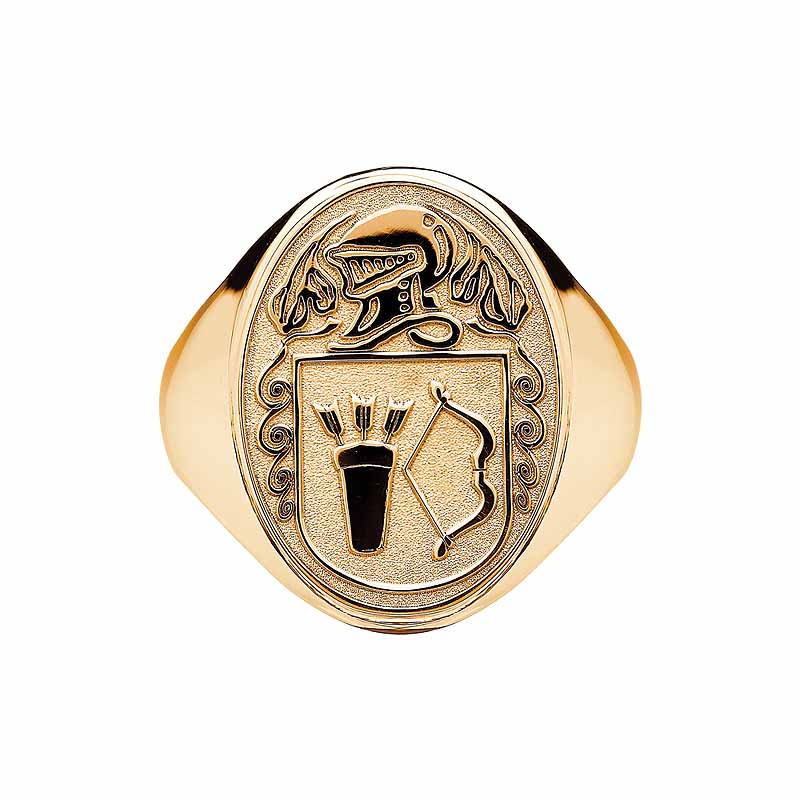 Product image for Irish Coat of Arms Jewelry | Mens Oval Shield Solid Heavy Ring