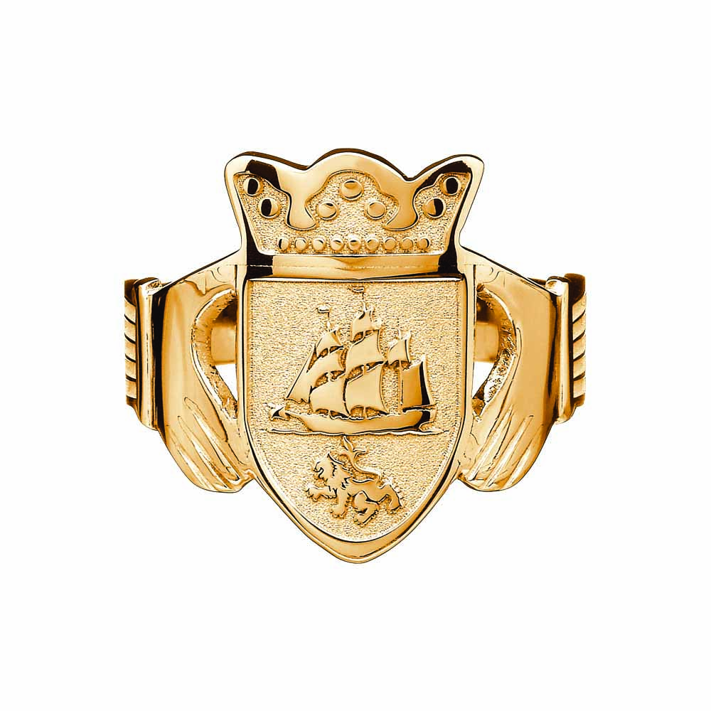 Product image for Irish Coat of Arms Jewelry | Mens Claddagh Ring