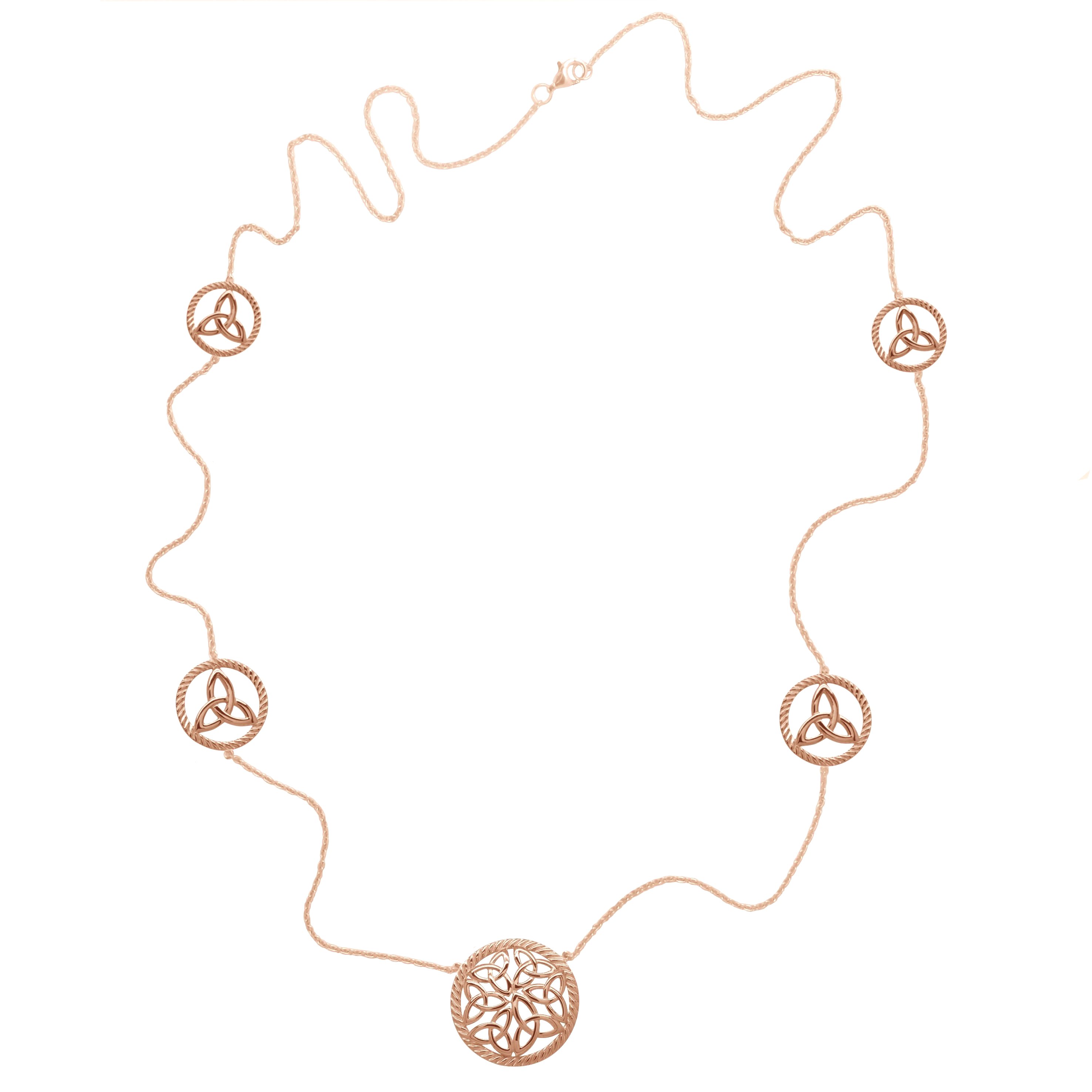 Product image for Irish Necklace | Rose Gold Plated Sterling Silver Trinity Knot Irish Necklet