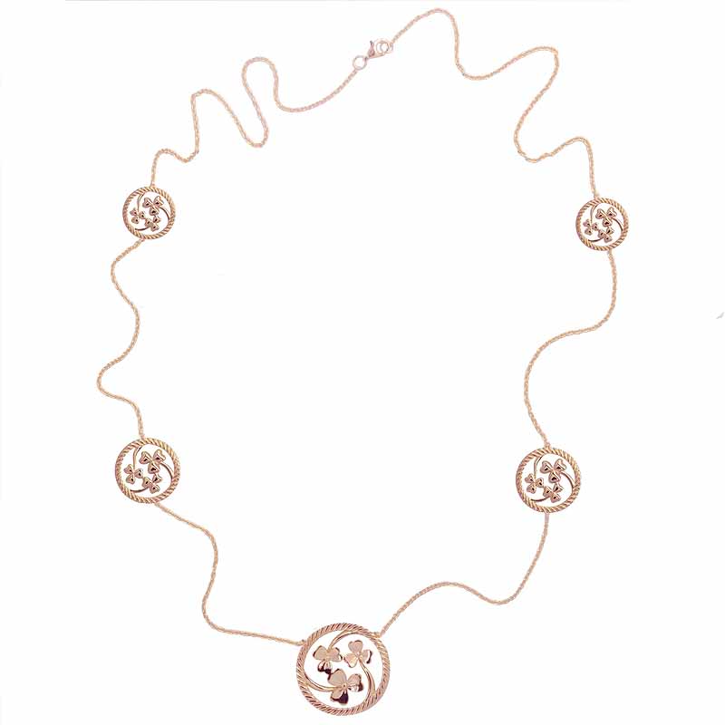 Product image for Irish Necklace | Rose Gold Plated Sterling Silver Shamrock Irish Necklet