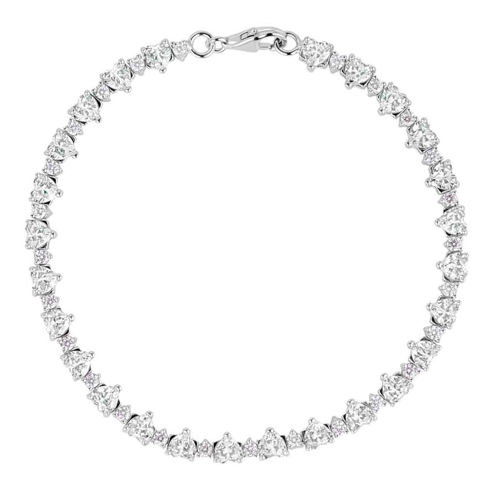 Product image for Irish Bracelet | Sterling Silver Crystal Heart Tennis Bracelet