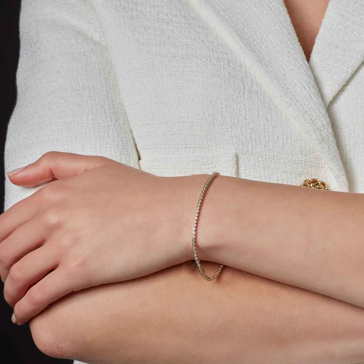 Product image for Irish Bracelet | 9k Gold Crystal  Tennis Bracelet