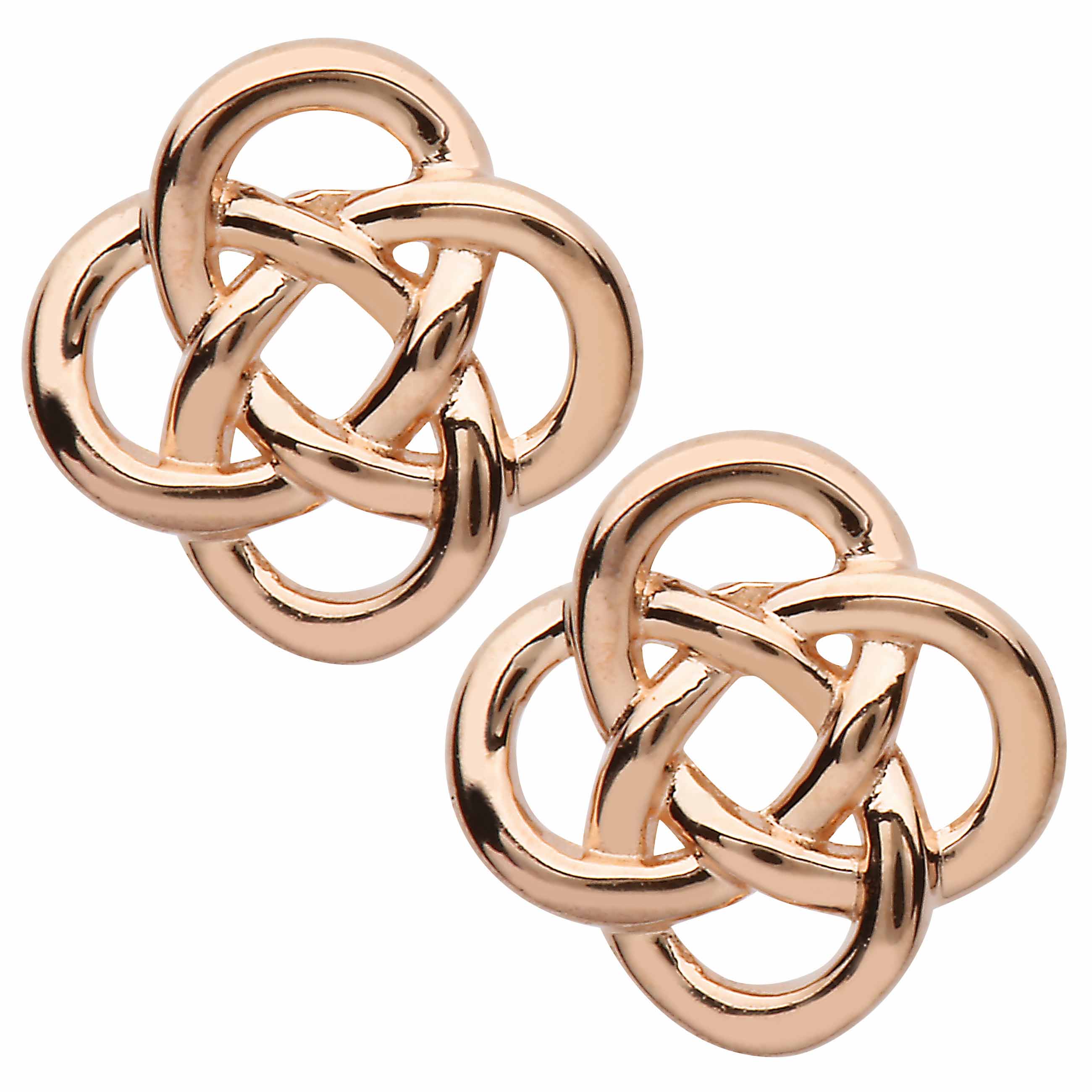Product image for Irish Earrings | Sterling Silver Rose Gold Celtic Knot Stud Earrings