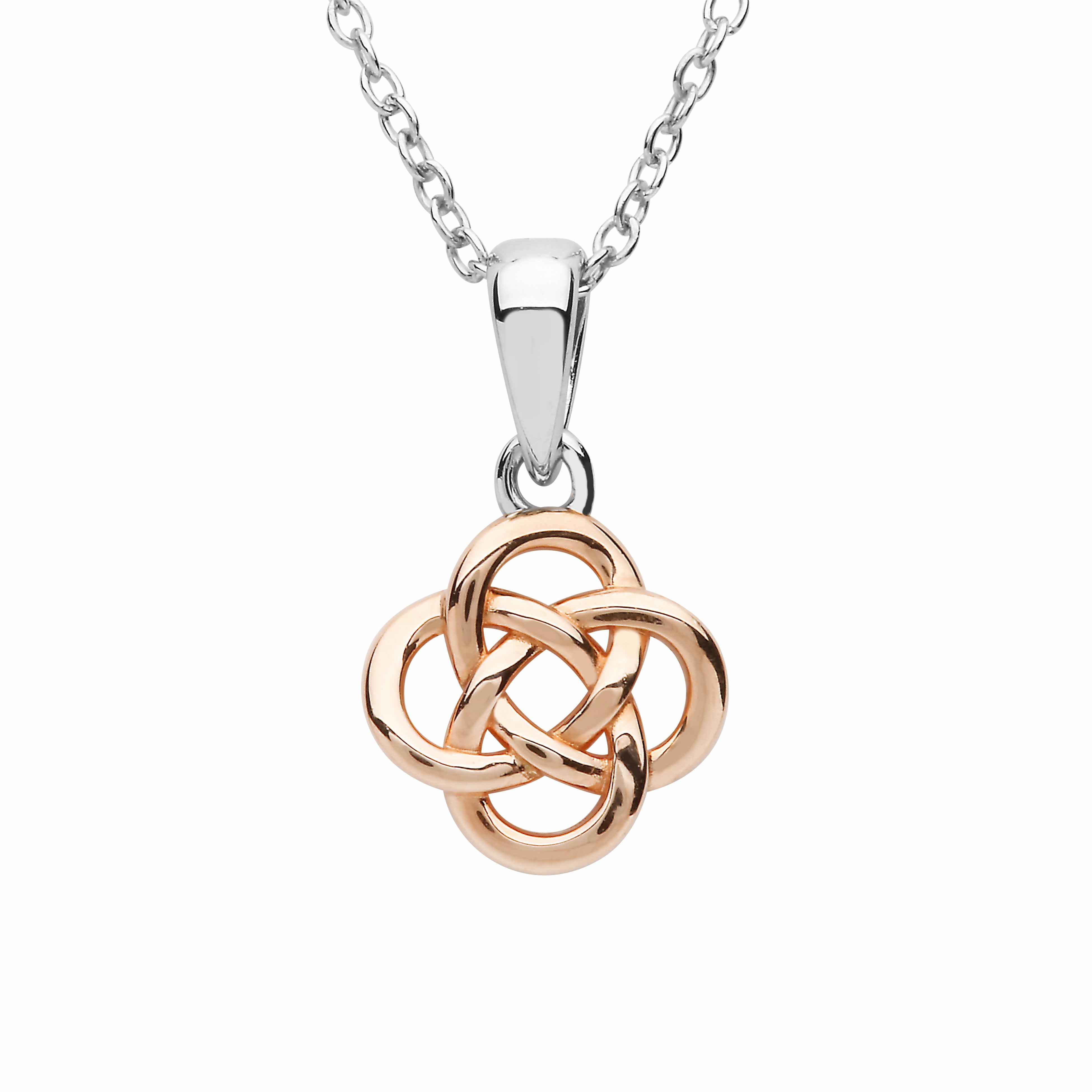 Irish Necklace | Sterling Silver Rose Gold Celtic Knot Pendant