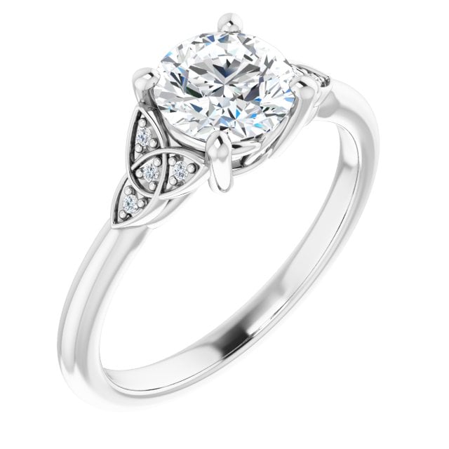 Product image for Irish Engagement Ring | Aislinn 14k White Gold 1ct Diamond Celtic Trinity Knot Ring