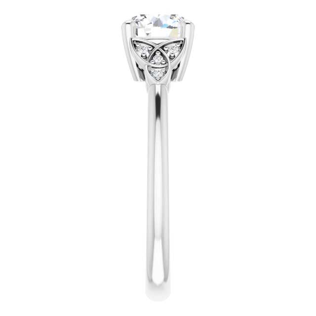 Product image for Irish Engagement Ring | Aislinn 14k White Gold 1ct Diamond Celtic Trinity Knot Ring