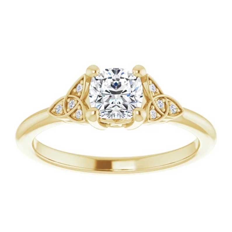 Product image for Irish Engagement Ring | Blathnaid 14K Yellow Gold  Diamond Celtic Trinity Knot Ring