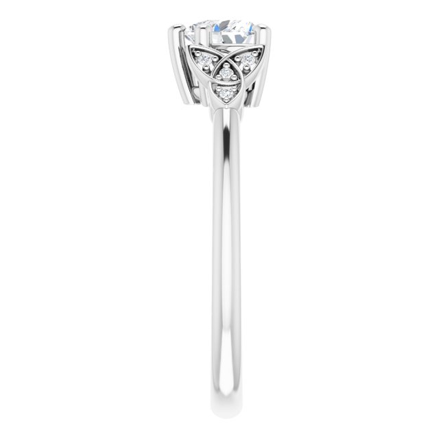Product image for Irish Engagement Ring | Ciara 14K White  Diamond Heart Celtic Trinity Knot Ring