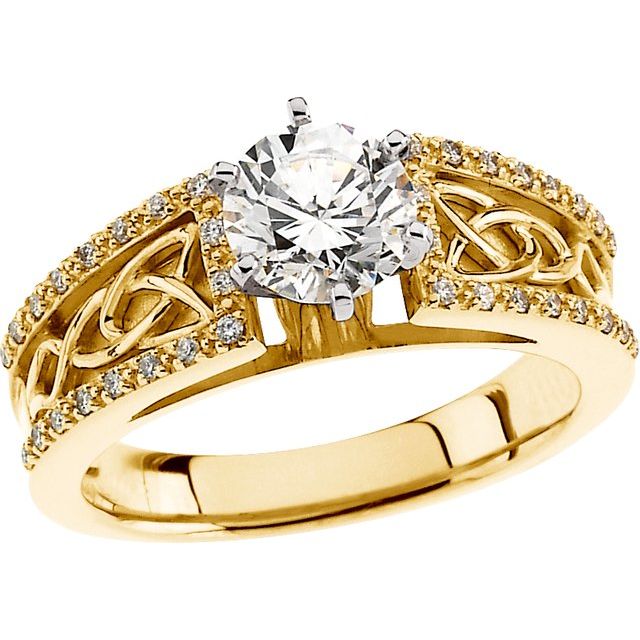 Product image for Irish Engagement Ring | Dianaimh 14K Yellow Gold 1ct Diamond Celtic Knot Ring