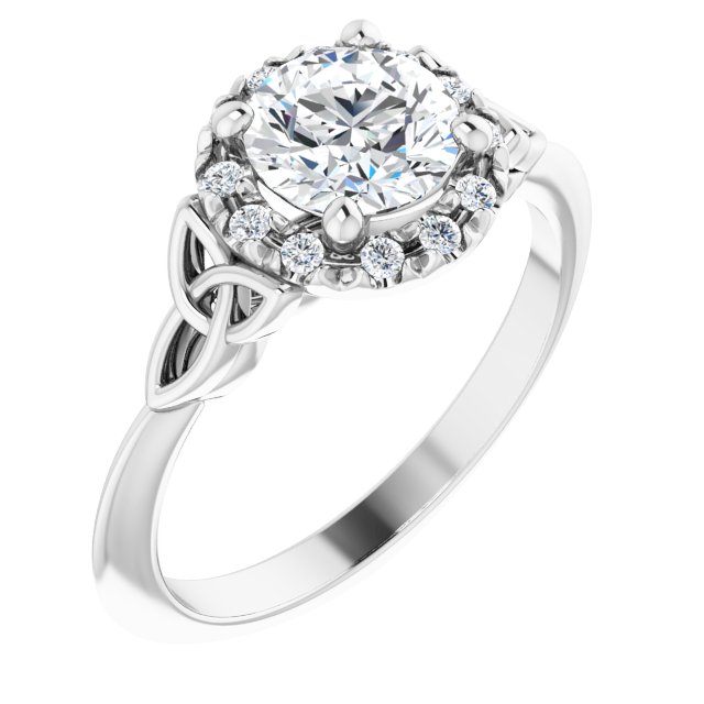Irish Engagement Ring | Easnadh 14K White Gold 1ct Diamond Celtic ...