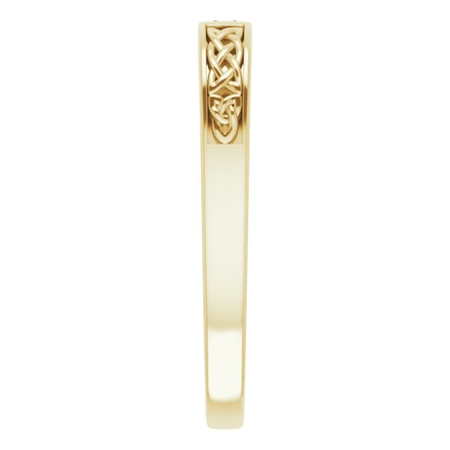 Product image for Irish Ring | Aodh 14k Yellow Gold Diamond Mens Narrow Celtic Knot Ring 