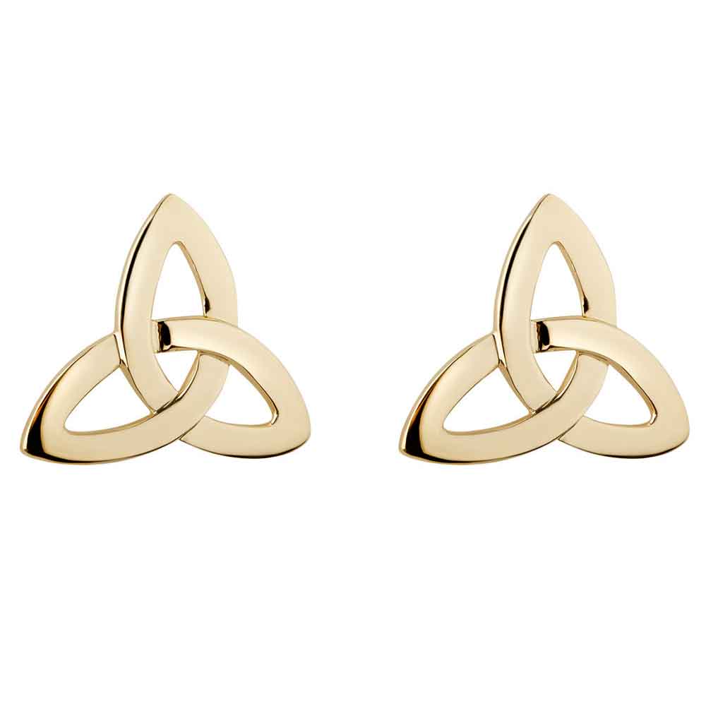 Celtic Earrings - 14k Yellow Gold Trinity Knot Stud Earrings at ...