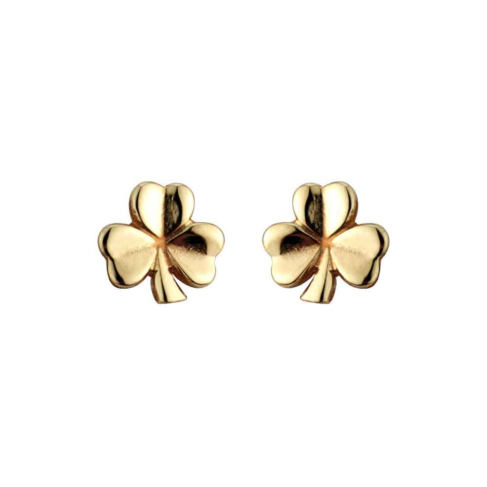Product image for 14k Yellow Gold Shamrock Earrings