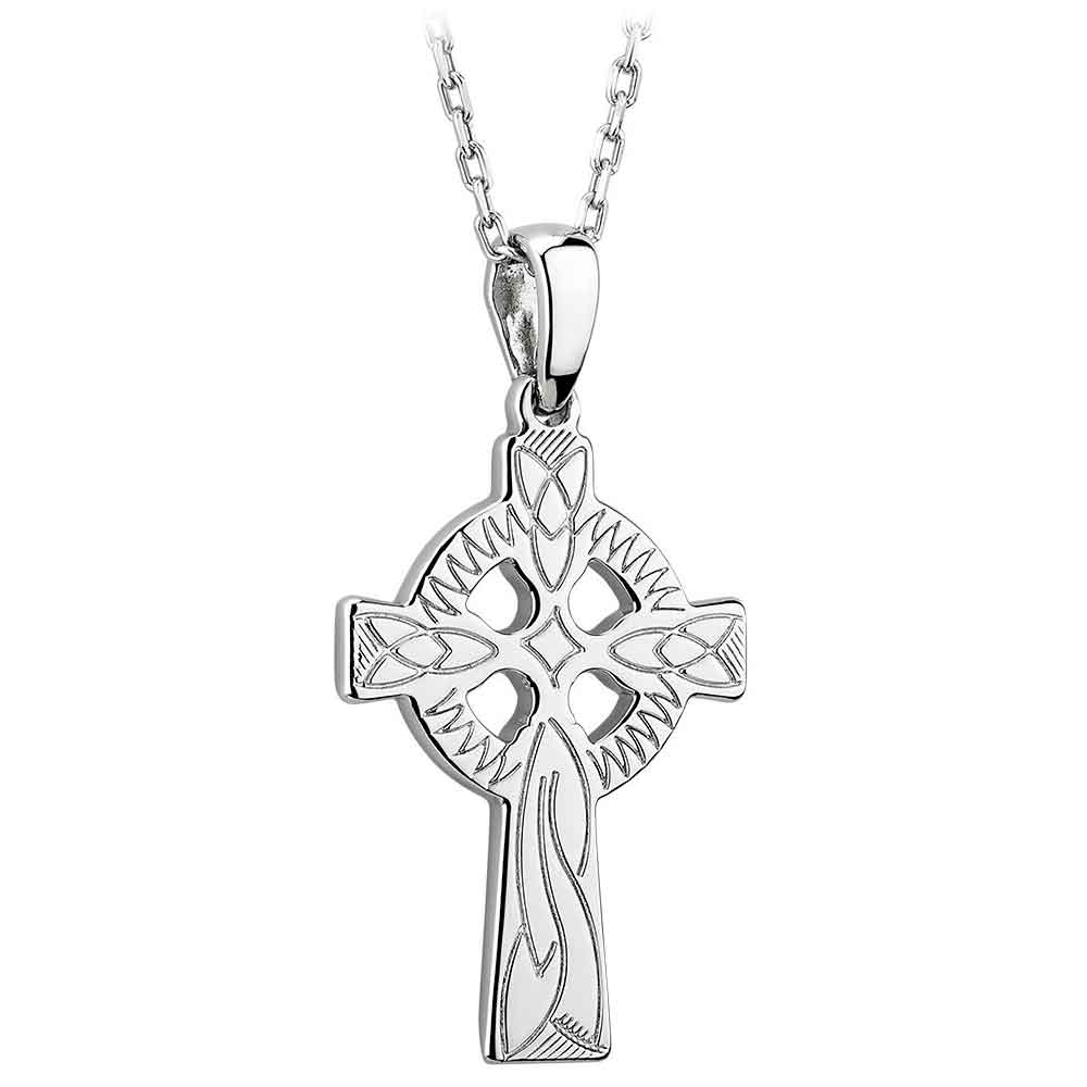Product image for Celtic Pendant - Sterling Silver Celtic Cross Pendant with Chain