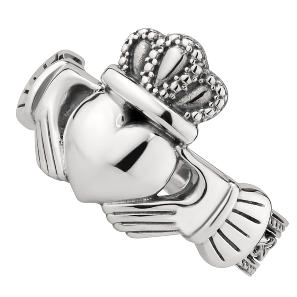 Product image for Mens Irish Jewelry | Sterling Silver Celtic Claddagh Ring