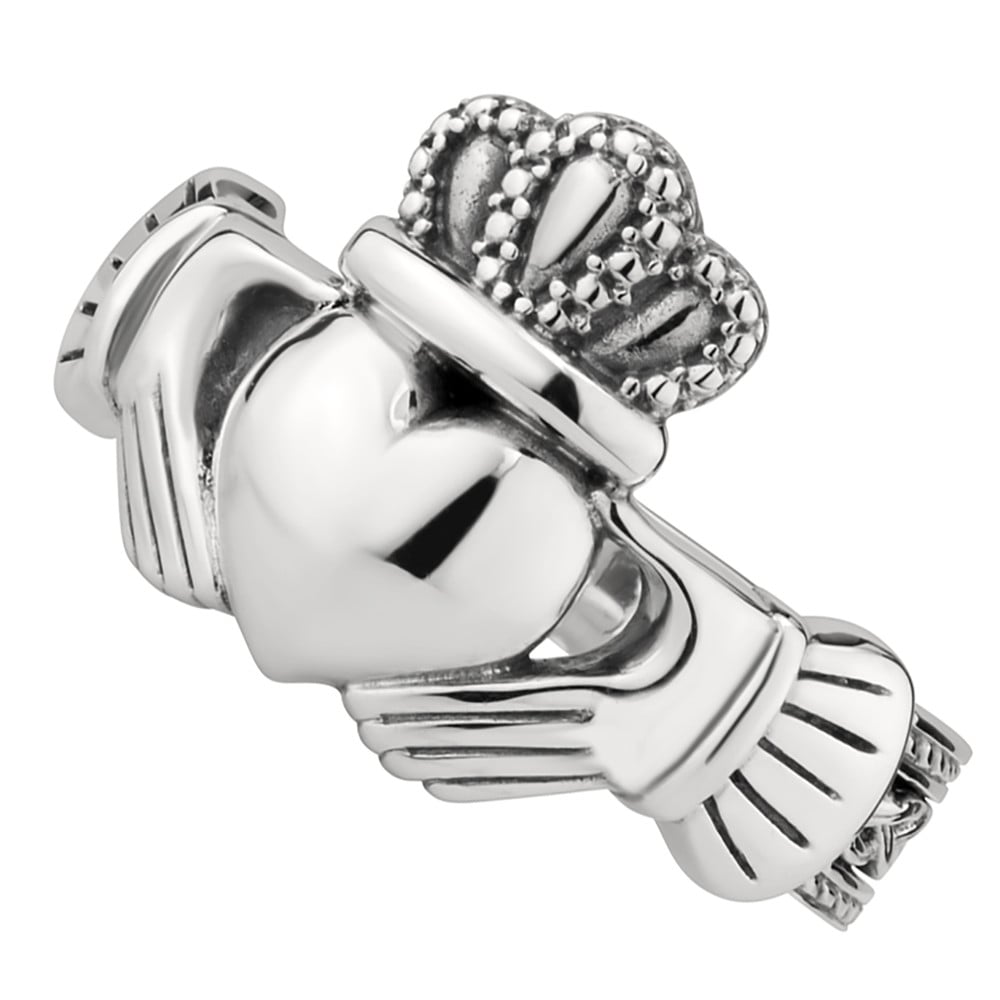 Product image for SALE | Mens Irish Jewelry | Sterling Silver Celtic Claddagh Ring