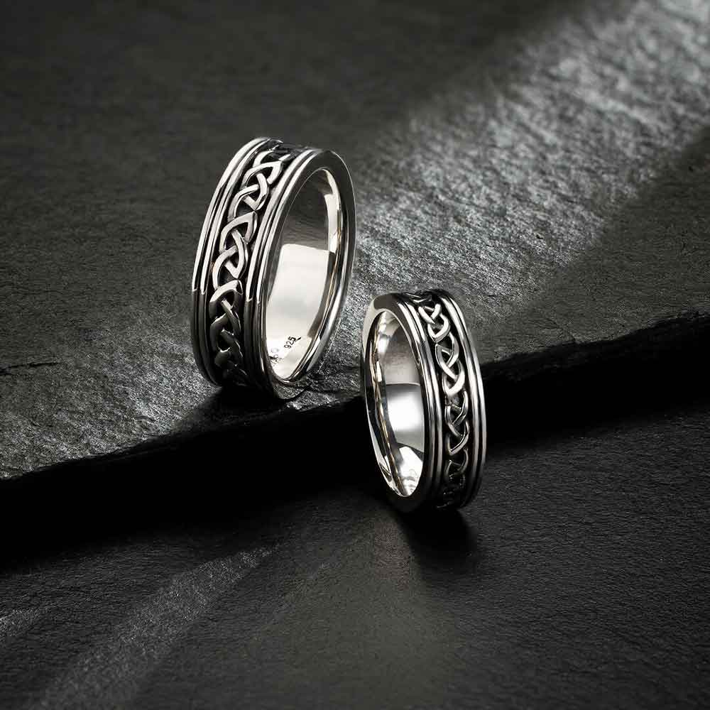Product image for Irish Rings | Sterling Silver Mens Oxidized Celtic Knot Ring