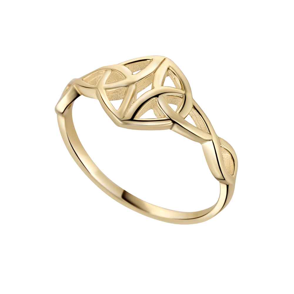 Product image for Irish Ring | 10k Gold Twin Celtic Weave Trinity Knot Ring