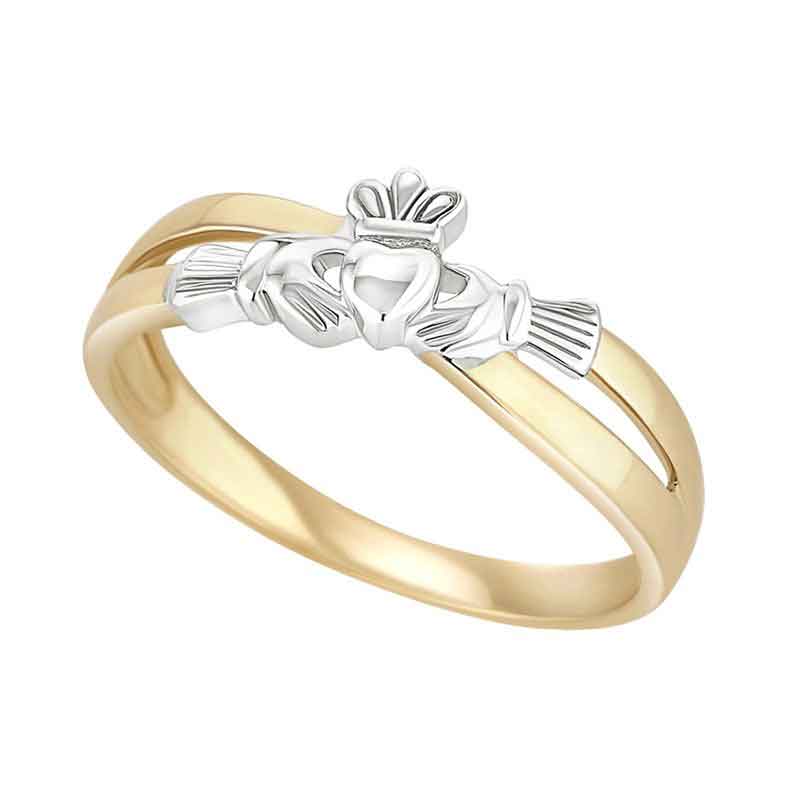Product image for Irish Ring | 9k Gold Crossover Claddagh Ring
